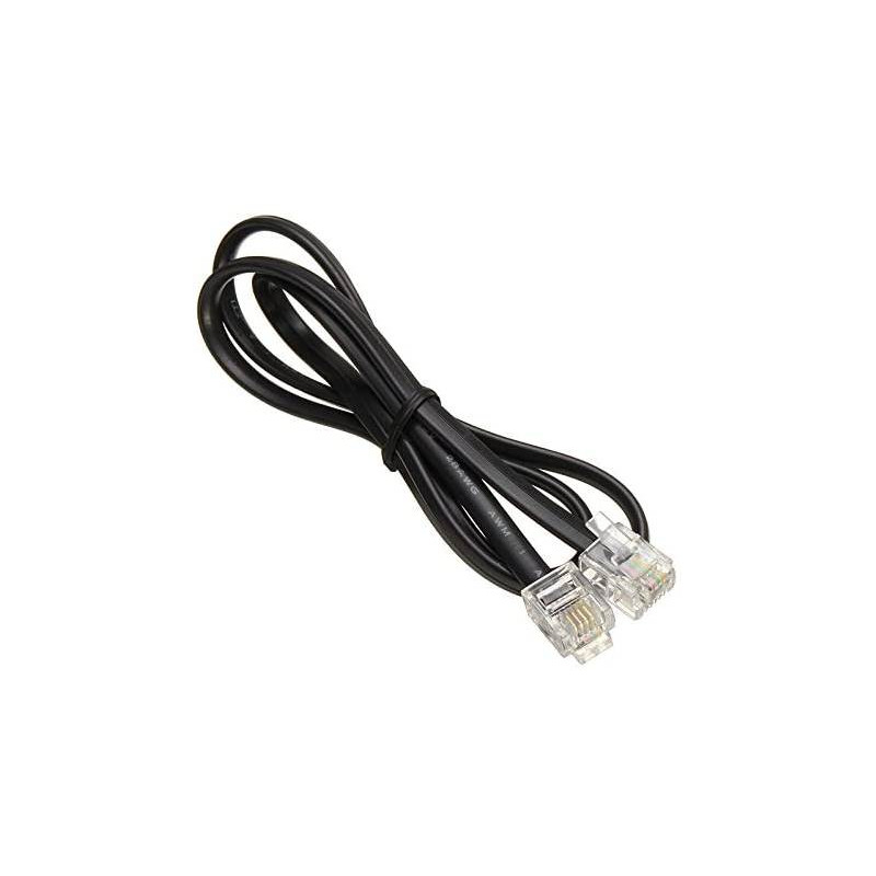 Cordon Téléphonique RJ11 4C Noir – 1m 2m 3m 5m 10m