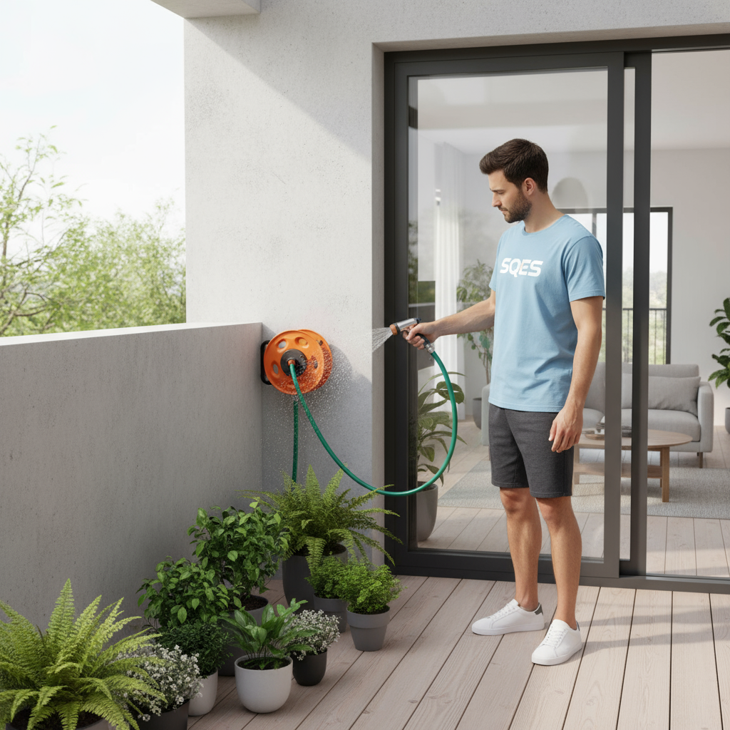 Lot dévidoir ACEM avec 25m tuyaux vert 15mm - Kit arrosage jardin