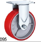 ROUE FONTE PU FIXE 200 ROUGE