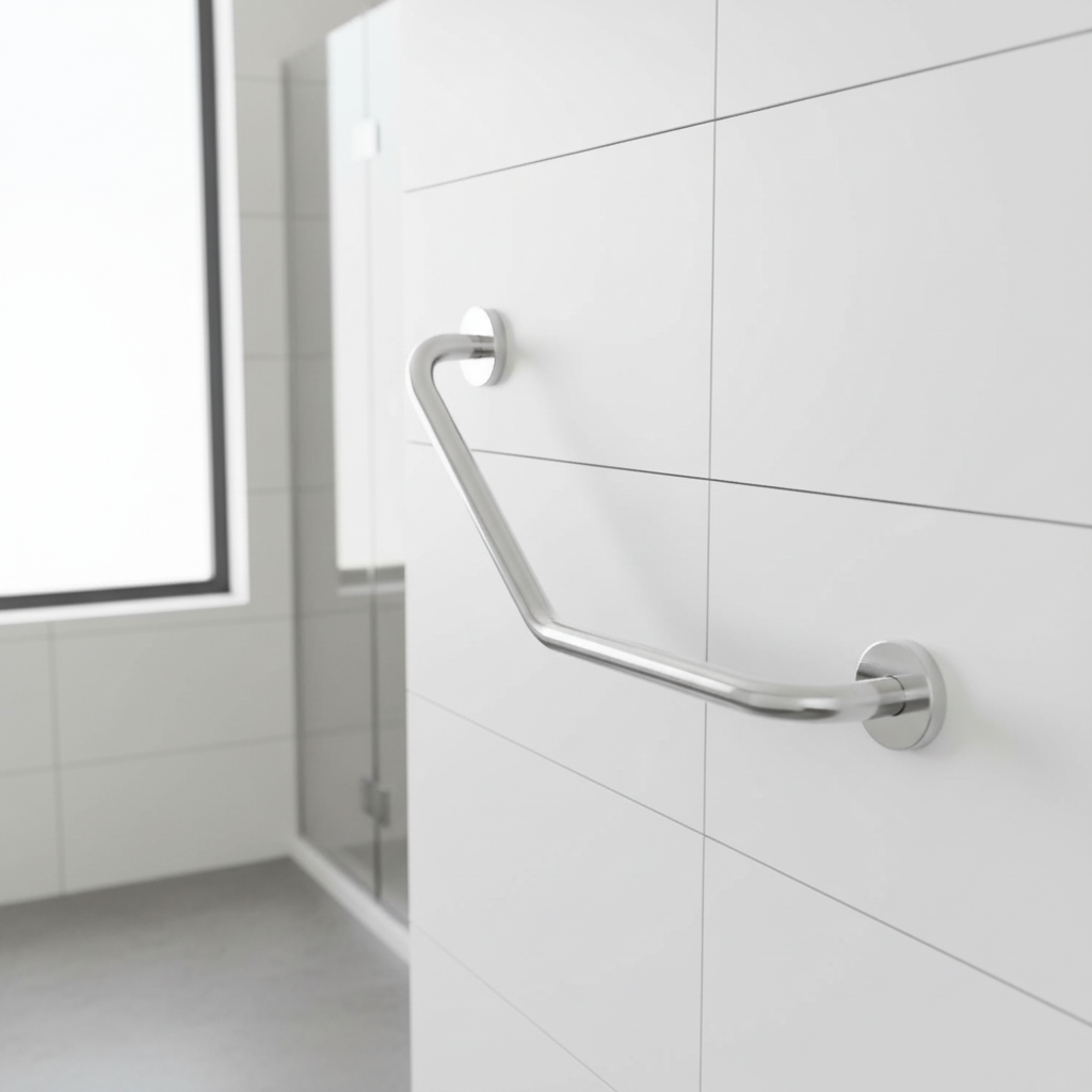 Barre d'appui inclinée 40 cm REF 820 DUXXA en acier inoxydable chromé pour salle de bain