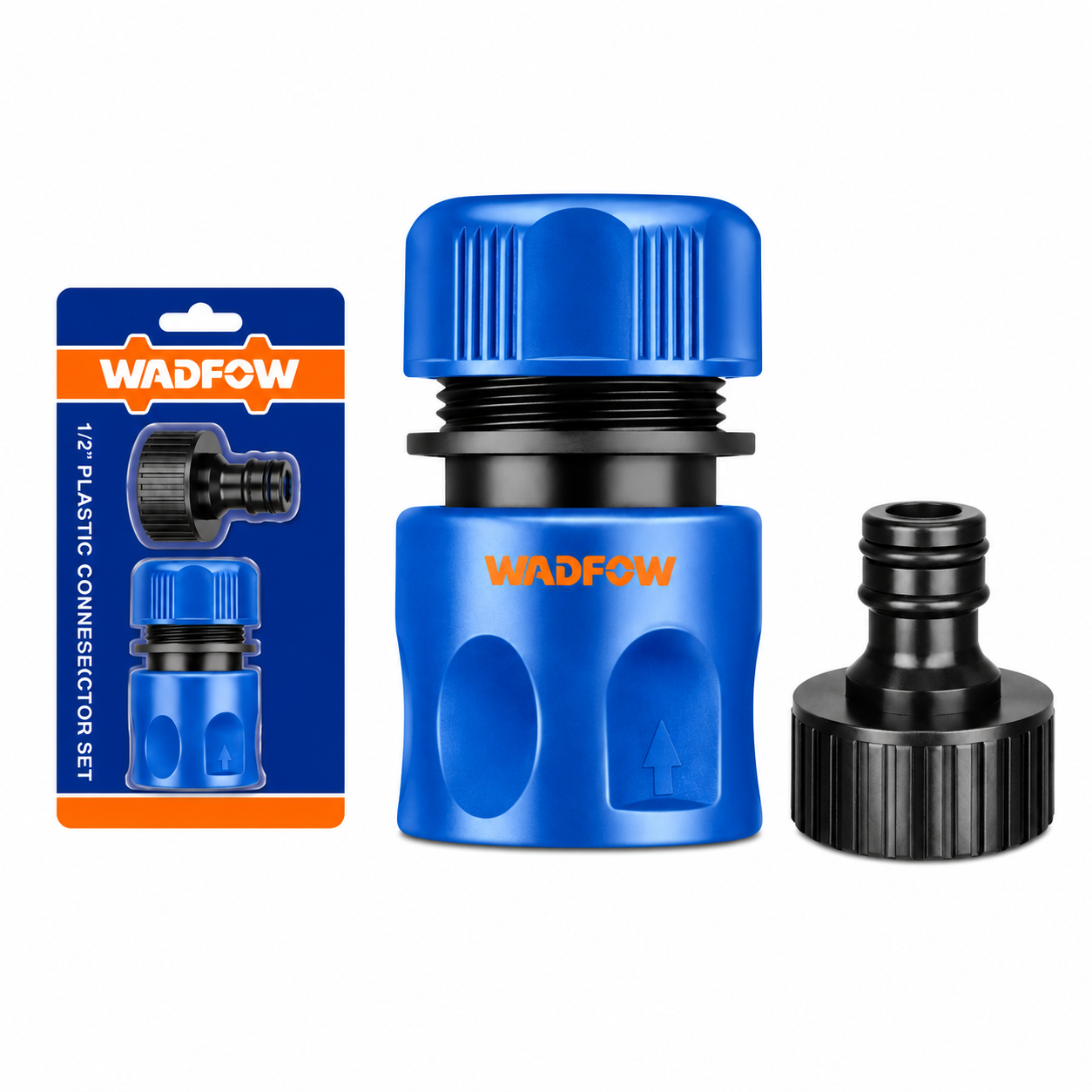 Jeu de 2 Raccords 1/2" WADFOW WQC6E34 — Connexion Rapide Étanche Tuyau Arrosage Jardin Plomberie | SQES Tunisie