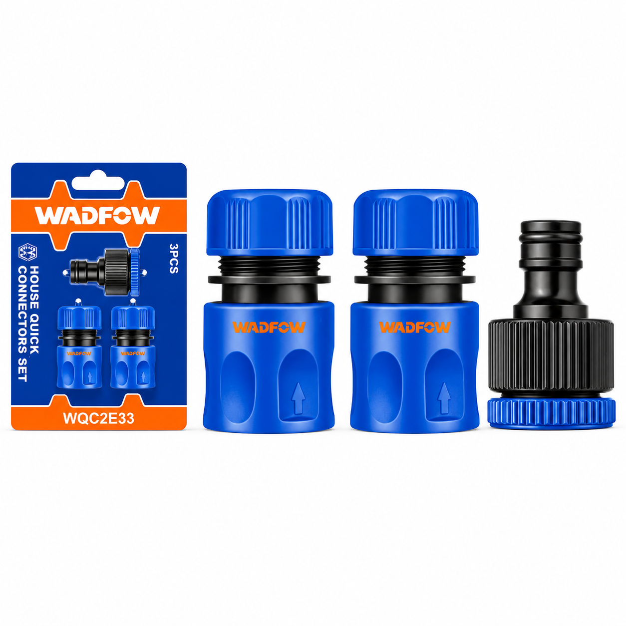 Jeu de 3 Raccords Arrosage WADFOW WQC2E33 — Connexion Rapide Étanche Tuyau Jardin Plomberie | SQES Tunisie