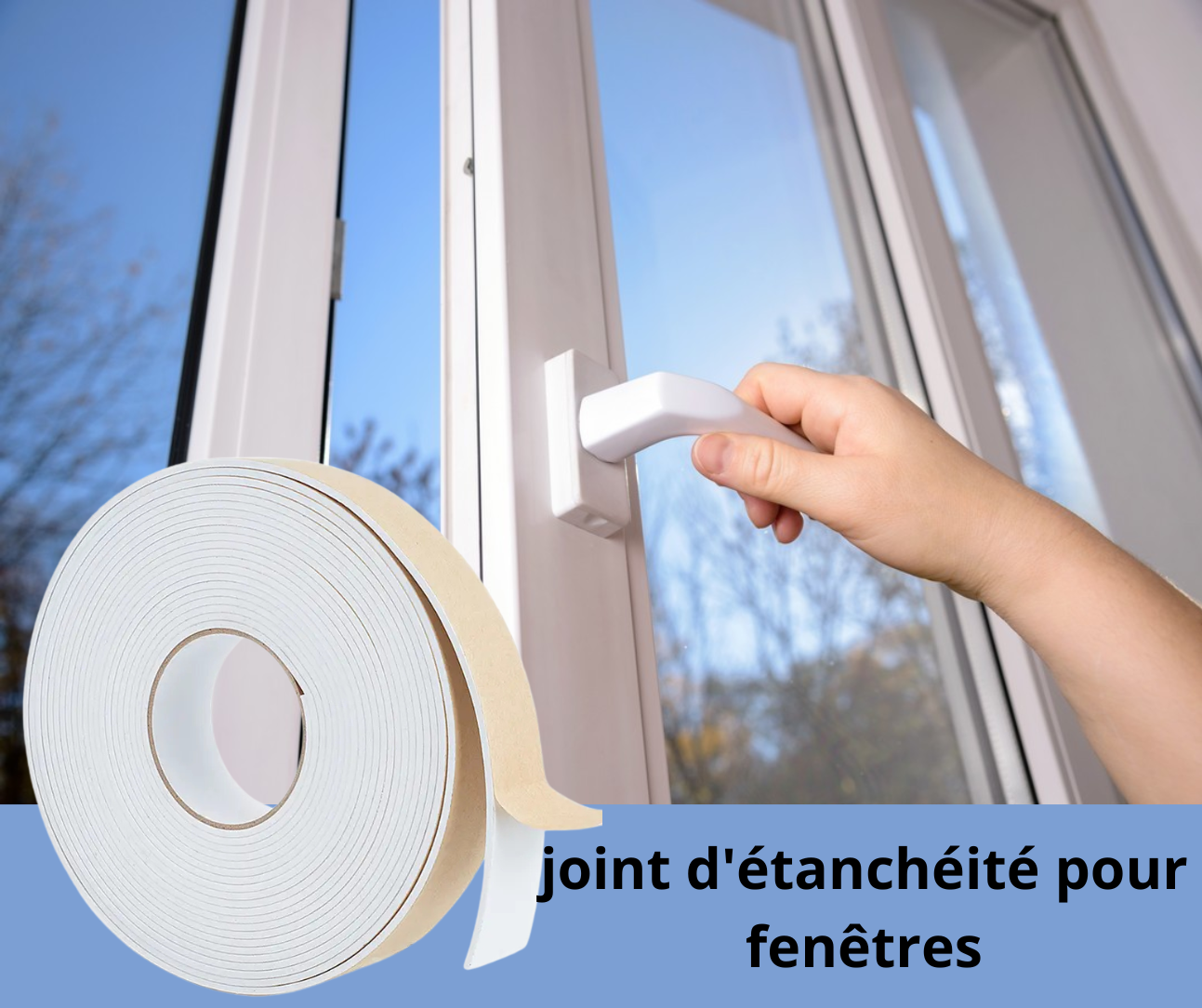 Bande Mousse Autocollante 25mm x 10m - Joint Isolation Portes Fenêtres