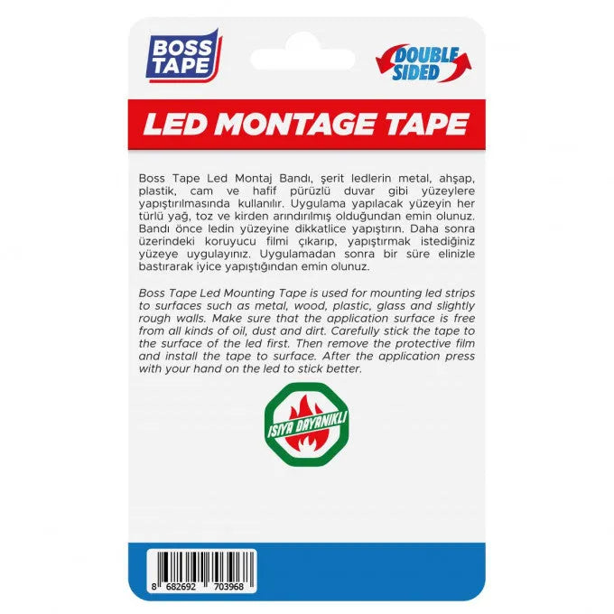 BOSSTAPE Bande de ruban adhésif LED, 10mmx6mt - SQES