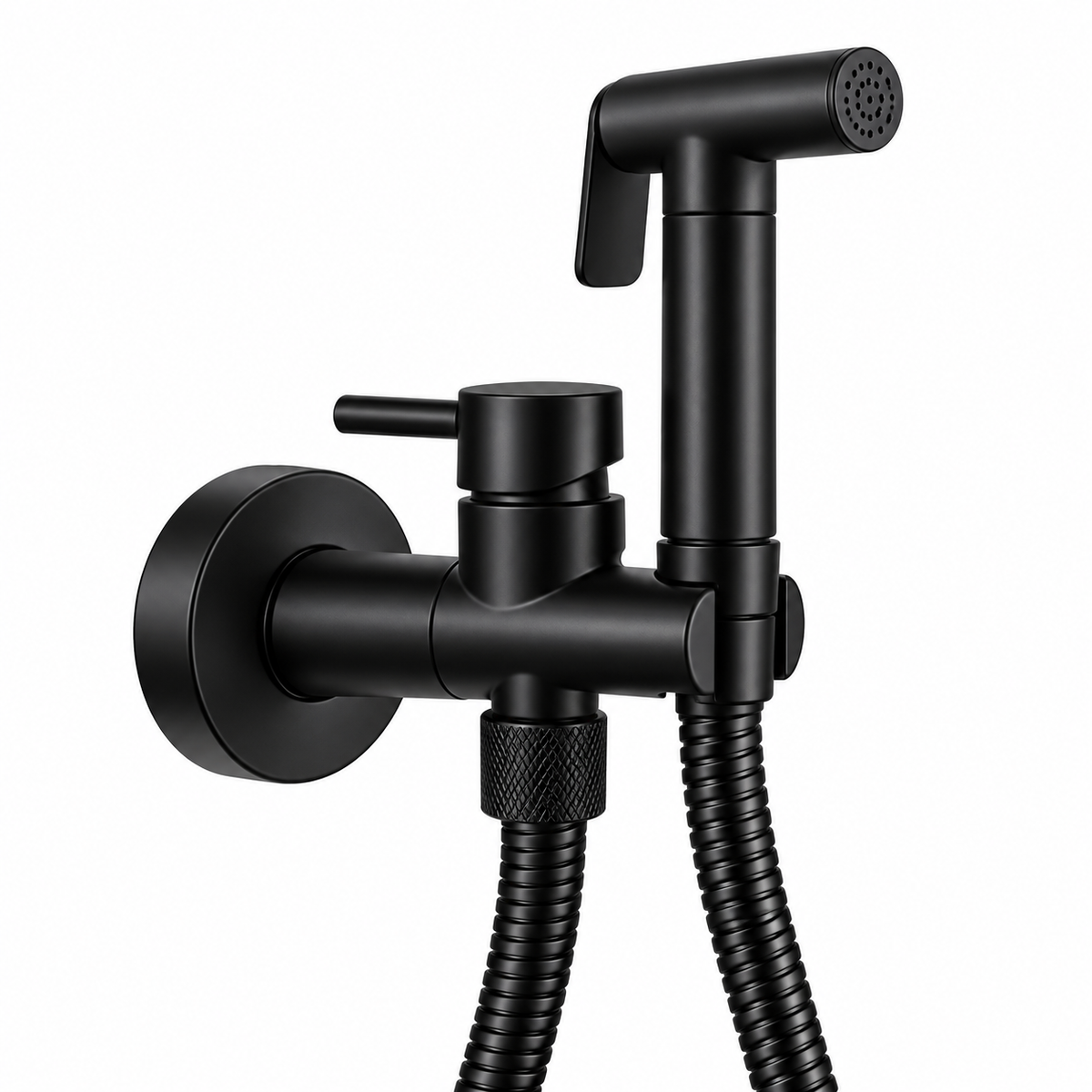 Kit mitigeur toilette encastré OIOLI WEEI+OPI/08 Noir Mat douchette hygiénique flexible installation murale WC salle de bain | SQES Tunisie