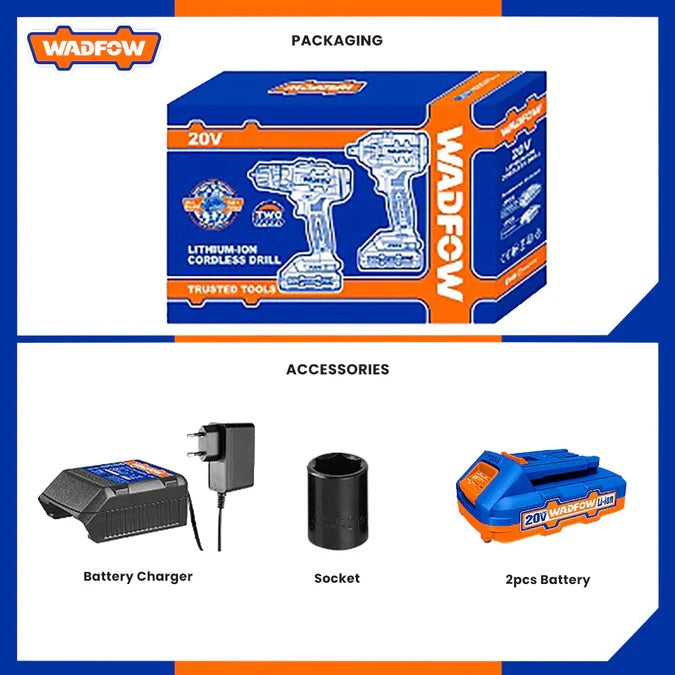 Kit Visseuse & Clé à Chocs Sans Fil 20V – WADFOW WCK2017 - SQES