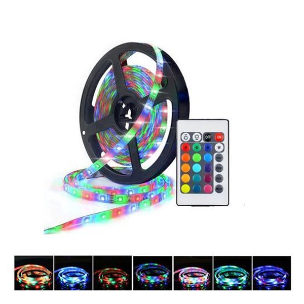 Kit Ruban LED RGB 5m, smd2835, 4 couleurs, avec télécommande - SQES