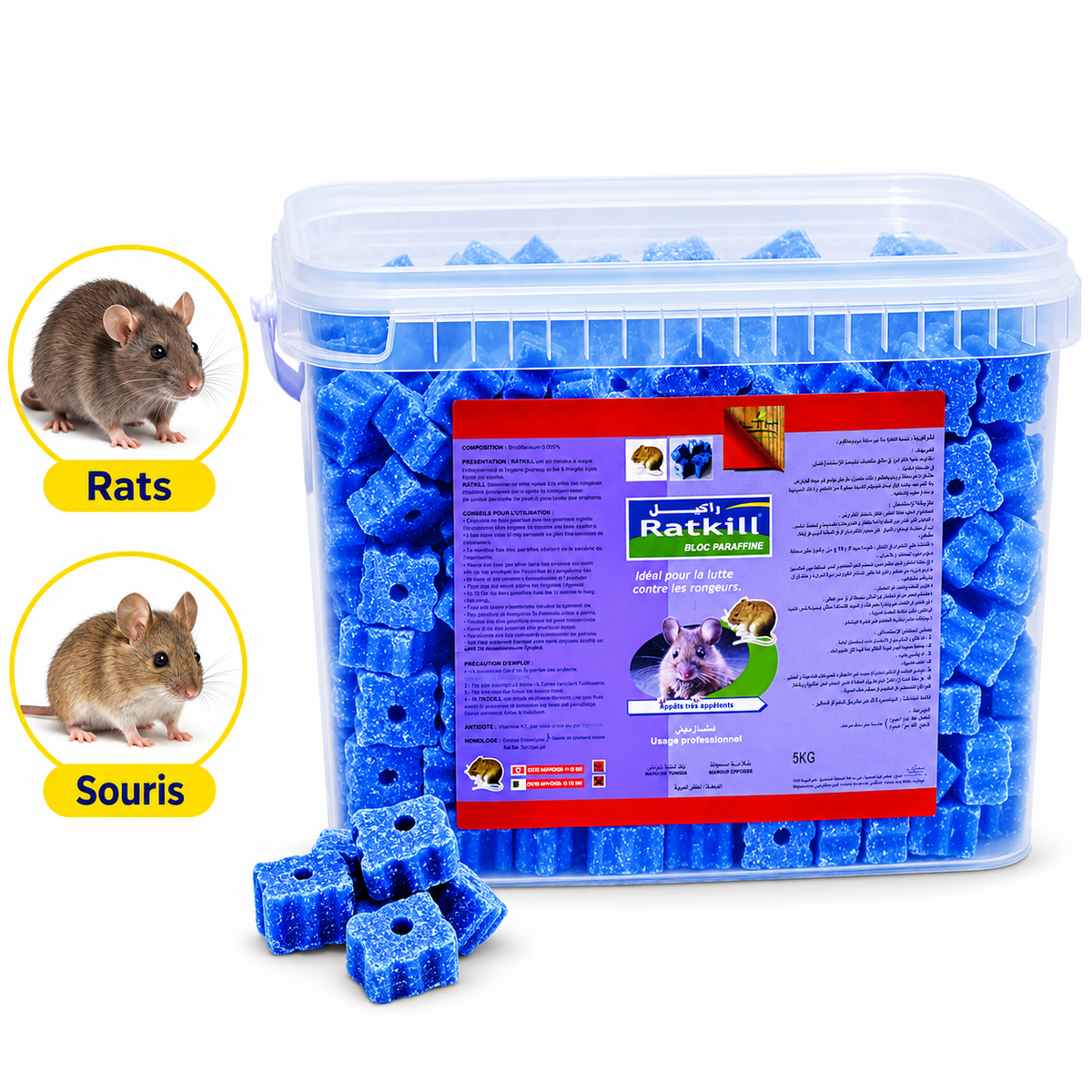 RATKILL Pâte LTH – Raticide en pâte fraîche – Seau 5 kg