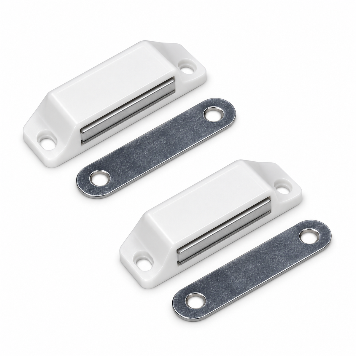 Loqueteau magnétique blanc 12 kg pour porte de placard