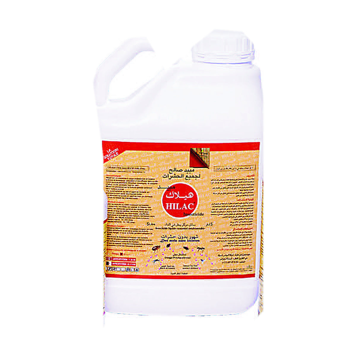 HILAC LTH insecticide concentré bidon 5 litres – étiquette originale du catalogue, fond blanc – SQES Tunisie