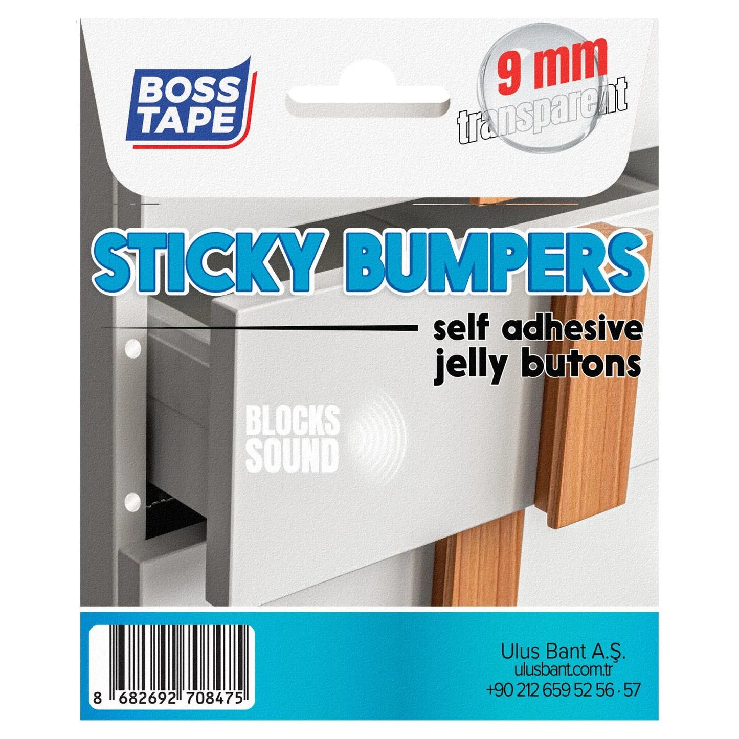 BOSS TAPE Patin silencieux adhésif pour meuble 9mm (48pcs) - SQES