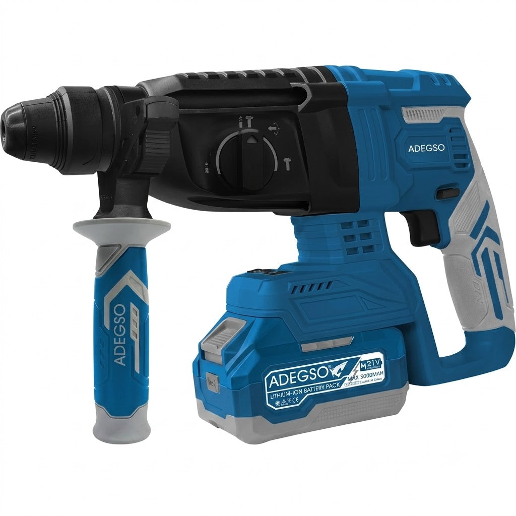 Marteau perforateur brushless ADEGSO AD-40139 21 V avec 2 batteries et accessoires | SQES Tunisie