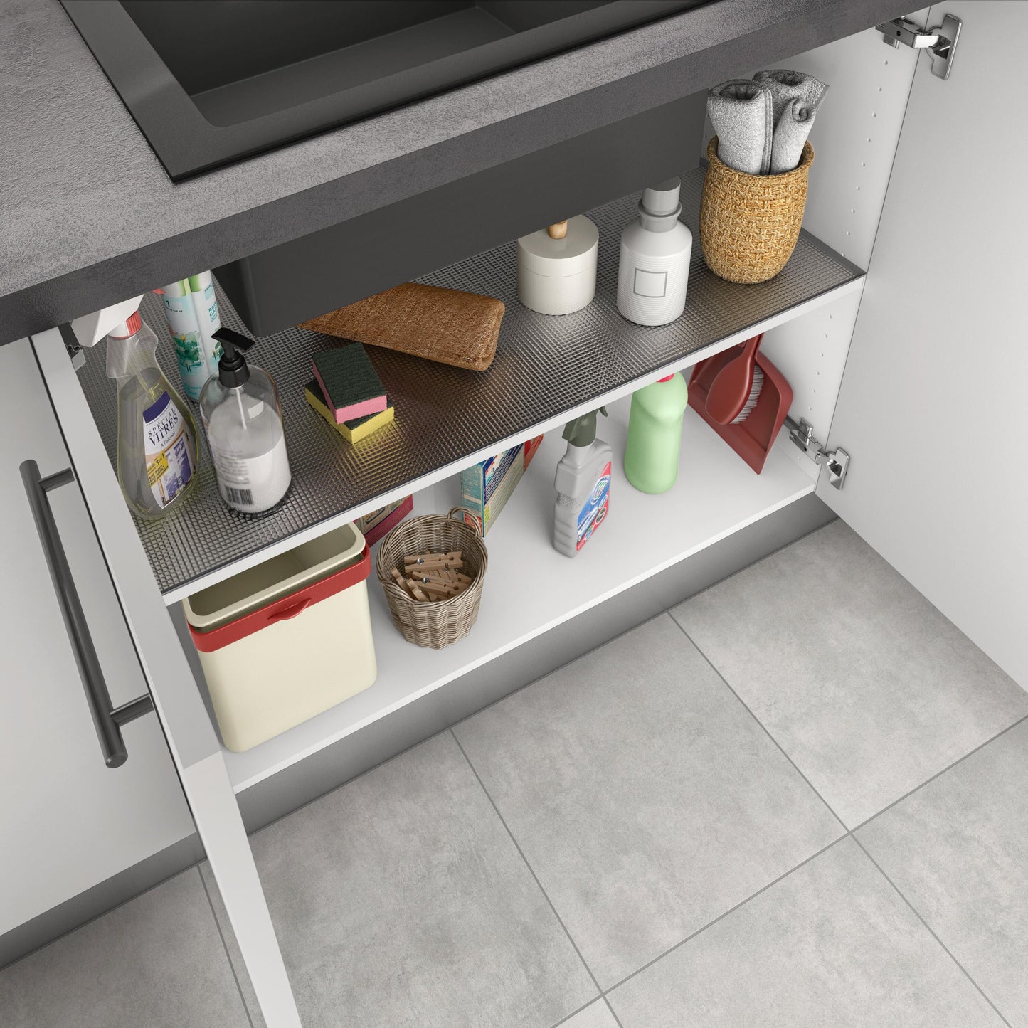 Plateau de protection Sous evier en Aluminium P600×L1163