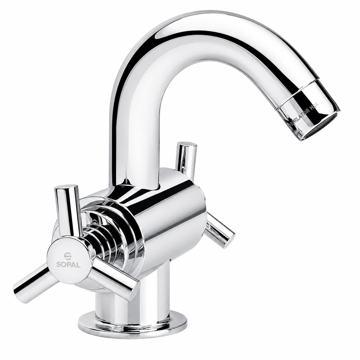 Mélangeur Lave-Mains SOPAL Série Monastir 04B6A04 — Laiton Cartouche Céramique 70 000 Cycles Flexibles Sertis Chromé Garantie 5 Ans | SQES Tunisie