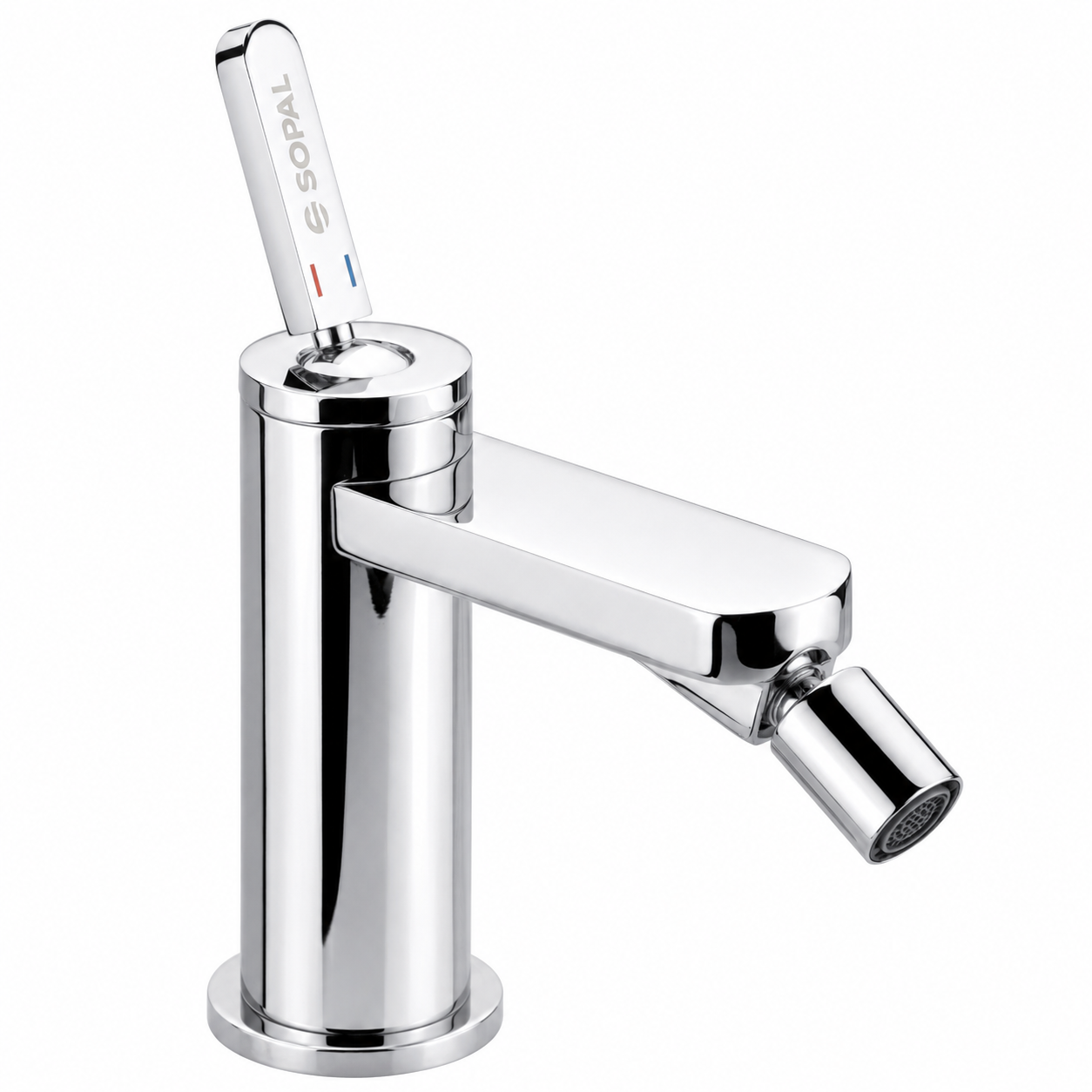 SOPAL Mitigeur de Bidet Série NABEUL Réf. 06C5A04 — Cartouche Joystick Céramique Économie d'Eau, Water Saving, Air Power, Energy Saving, Endurance 70 000 Cycles, Débit 20L/min, Laiton Chrome NF EN ISO 1456, Garantie 5 Ans, Made in Tunisia | SQES Tunisie