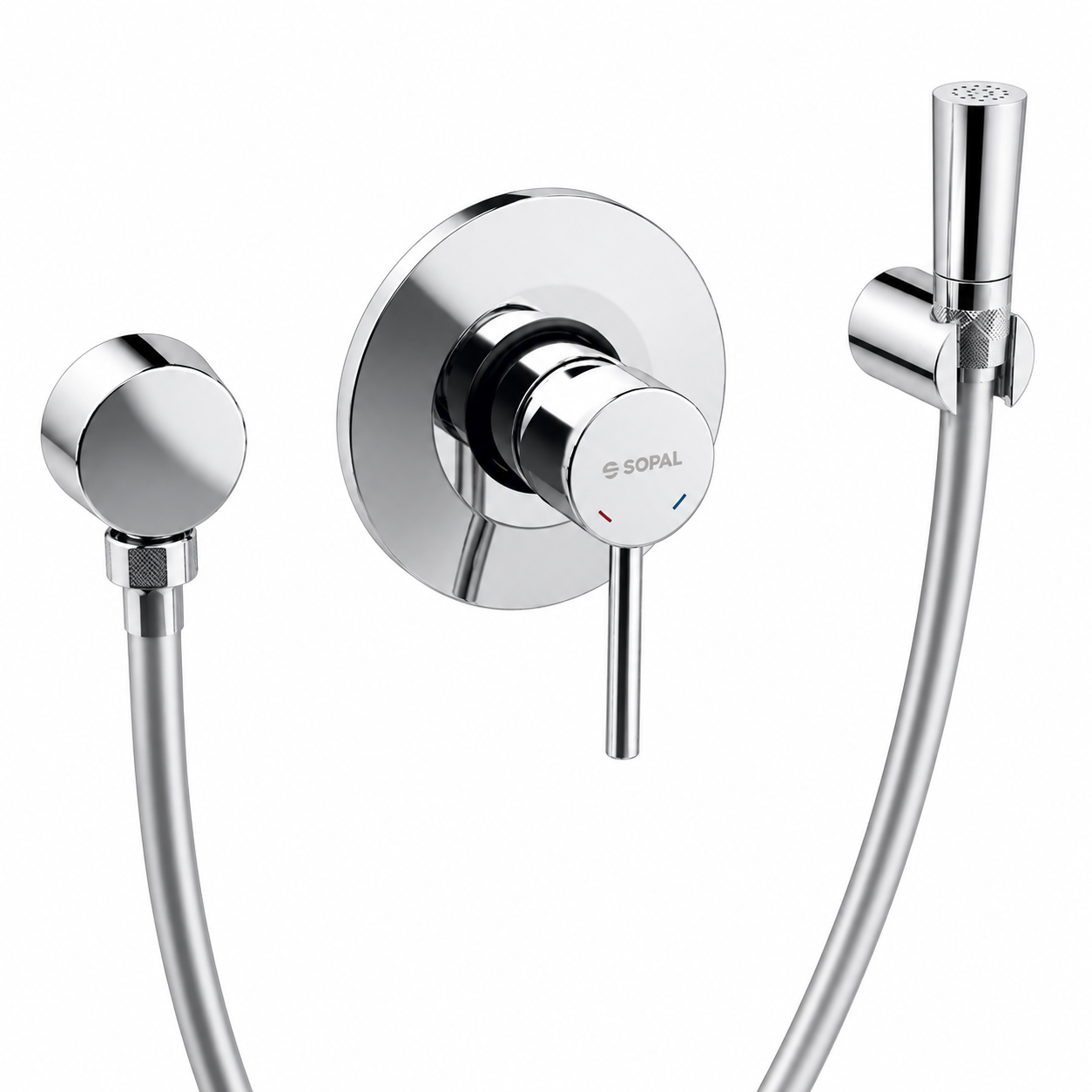 SOPAL Mitigeur de Toilette Encastré Série Bizerte Réf. 06B5A04 — Air Power, Energy Saving, Water Saving, Cartouche Céramique Ø35mm, Chromé NF EN ISO 1456, Laiton, Installation Encastrée Discrète, Garantie 5 Ans, Made in Tunisia | SQES Tunisie