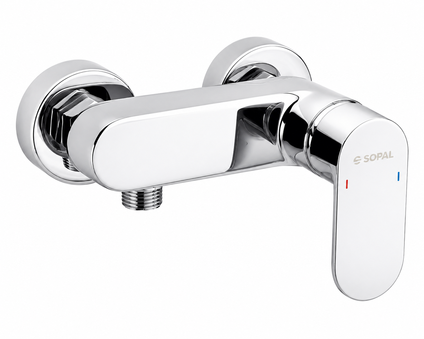 SOPAL Mitigeur de Toilette Série Sfax Réf. 06C4A04 — Air Power, Energy Saving, Water Saving, Cartouche Céramique Ø35mm, Chromé NF EN ISO 1456, Laiton, Monocommande, Flexibles Souples Sertis d'Usine, Garantie 5 Ans, Made in Tunisia | SQES Tunisie