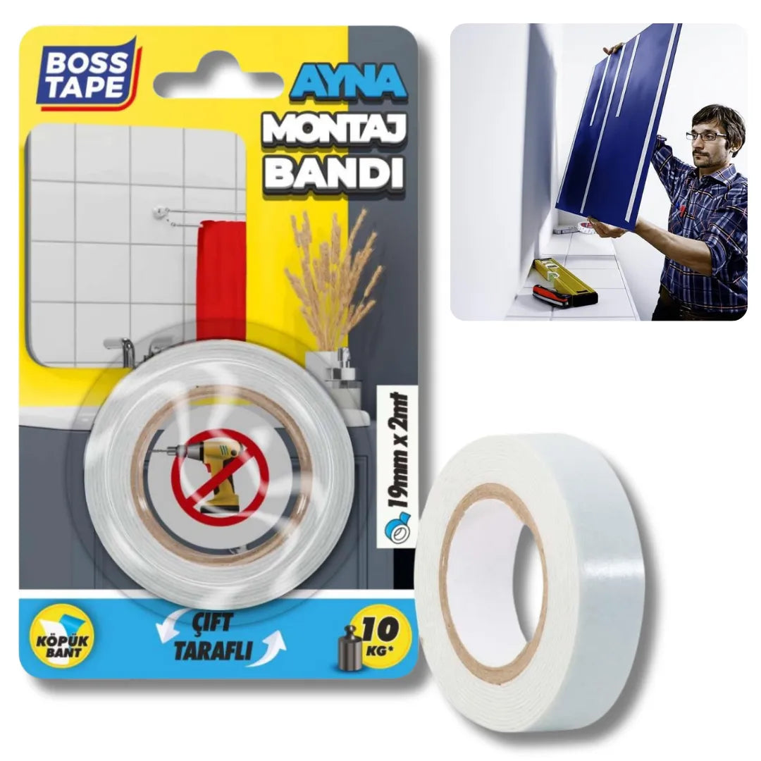 BOSS TAPE Double Face de montage miroir 19mmx2m - SQES