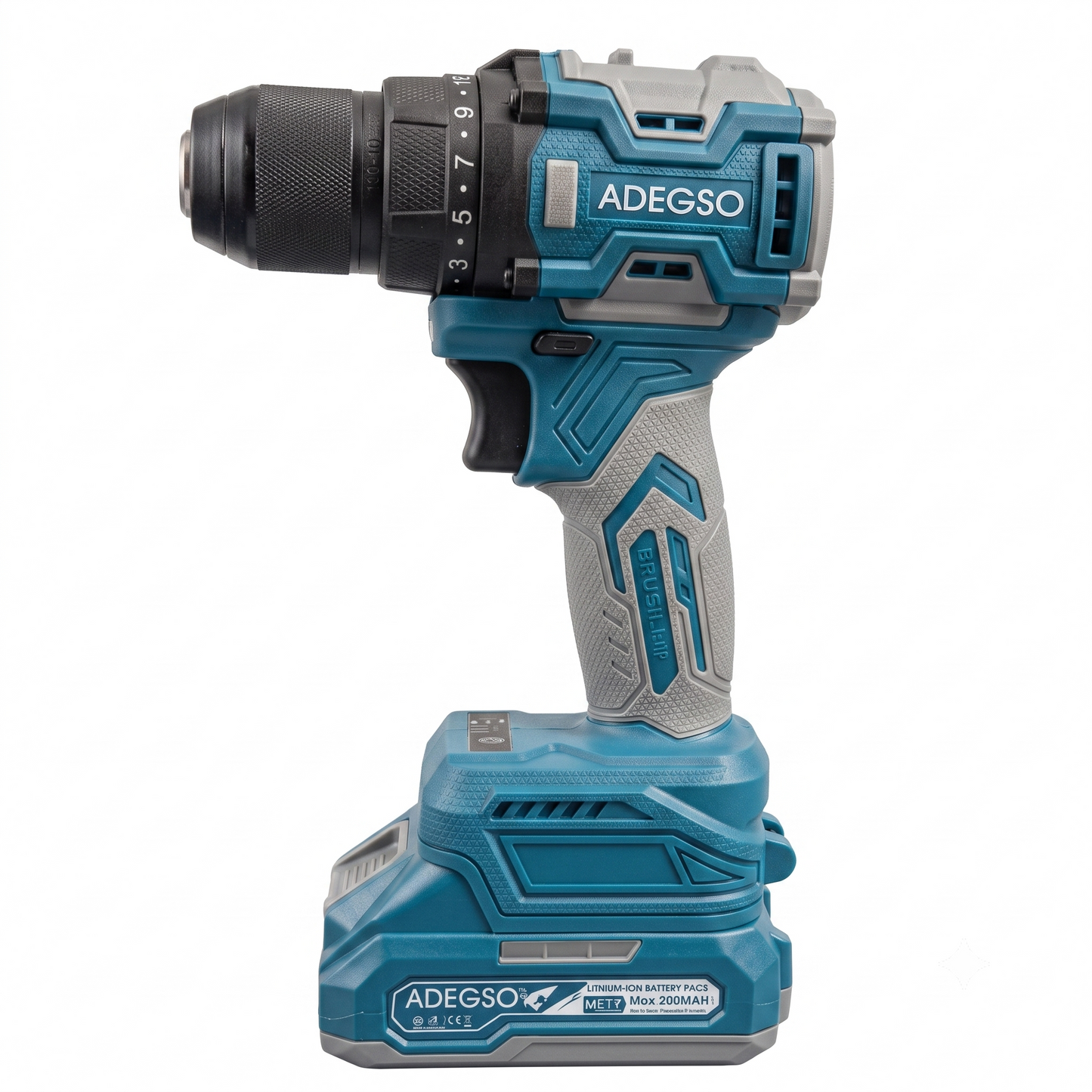 Perceuse-visseuse brushless ADEGSO AD-40353 21 V 13 mm avec 2 batteries | SQES Tunisie