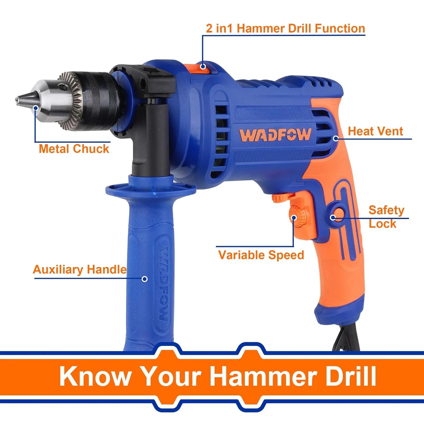 Perceuse 13 mm 650W WADFOW - SQES