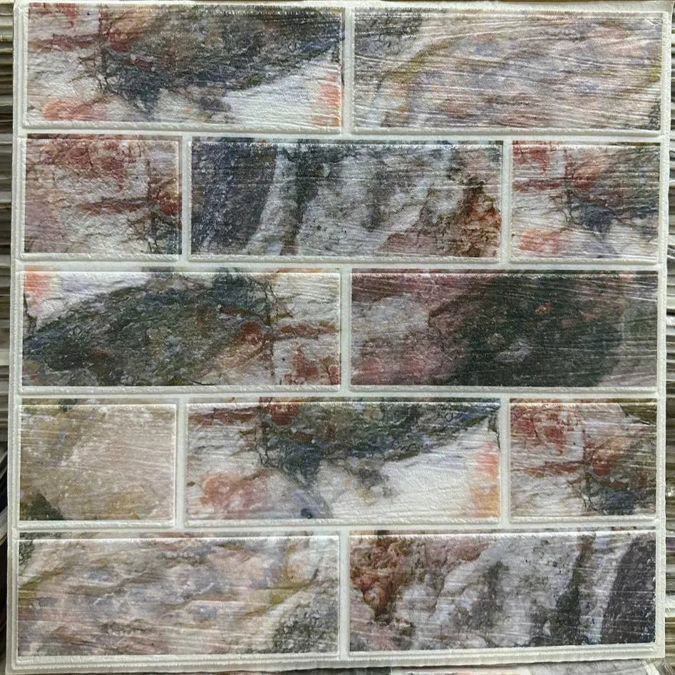 Lot de 10 Panneaux Mural Adhésif - Imitation pierre naturelle 3D - 35*35*0.8 cm (N°06) - SQES
