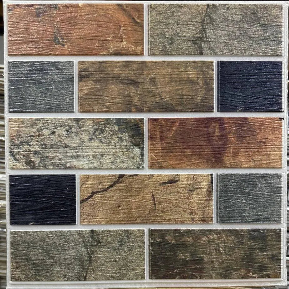 Lot de 10 Panneaux Mural Adhésif - Imitation pierre naturelle 3D - 35*35*0.8 cm (N°08) - SQES