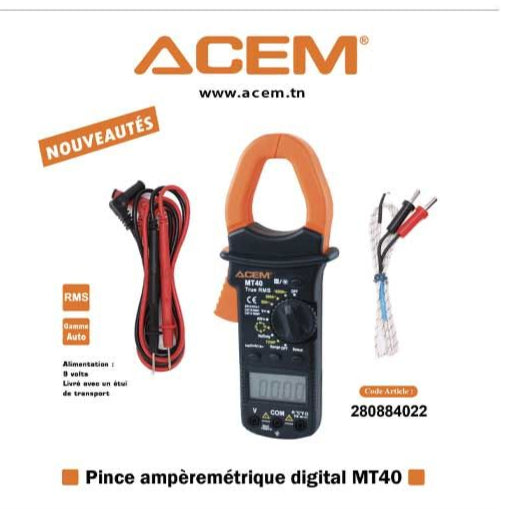 Multimètre Numérique AVEC Pince ampèremétrique ACEM - MT40