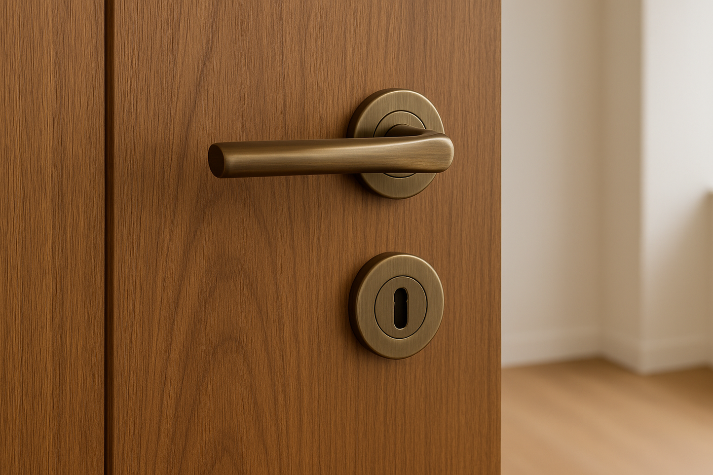 Poignée Capri bronze installée