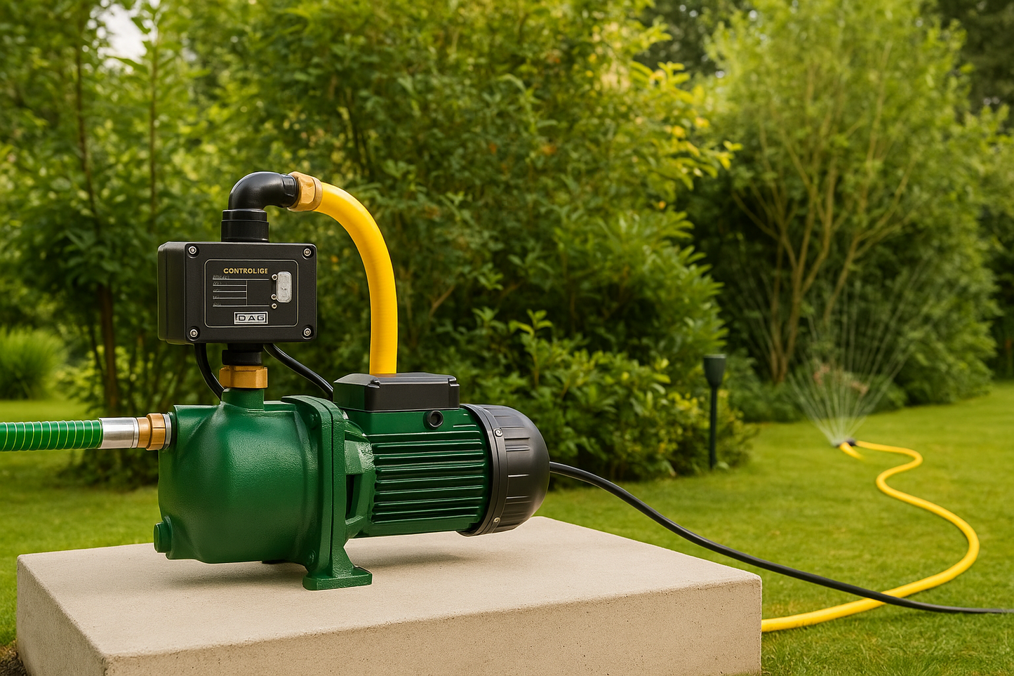 Pompe DAB dans jardin