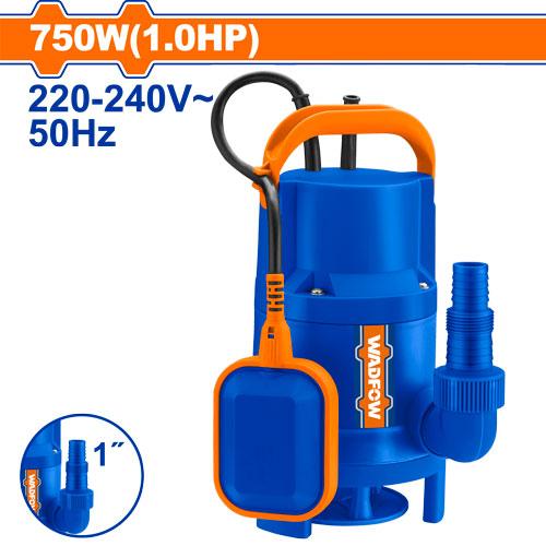 Pompe vide-cave submersible WADFOW WWPFW03 750 W / 1 HP avec flotteur, débit maximal 217 L/min, HMT maximale 8 m, sortie 1 pouce et câble 9 m, pour évacuation d’eaux sales compatibles | SQES Tunisie