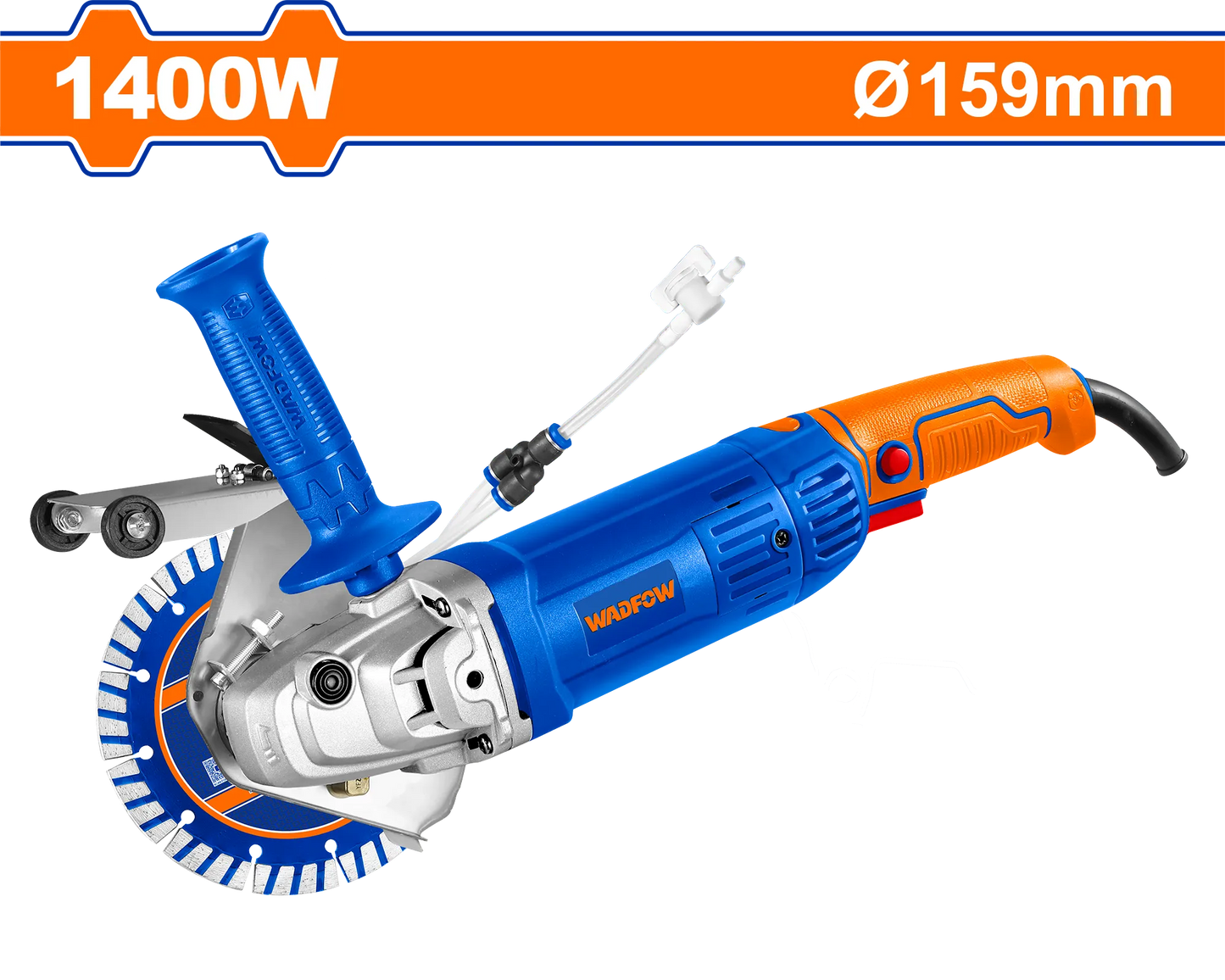 Rainureuse à Béton WADFOW WWAL151401 — 1400W 8900tr/min Disque 159mm Coupe 44mm Kit Complet Chantier | SQES Tunisie