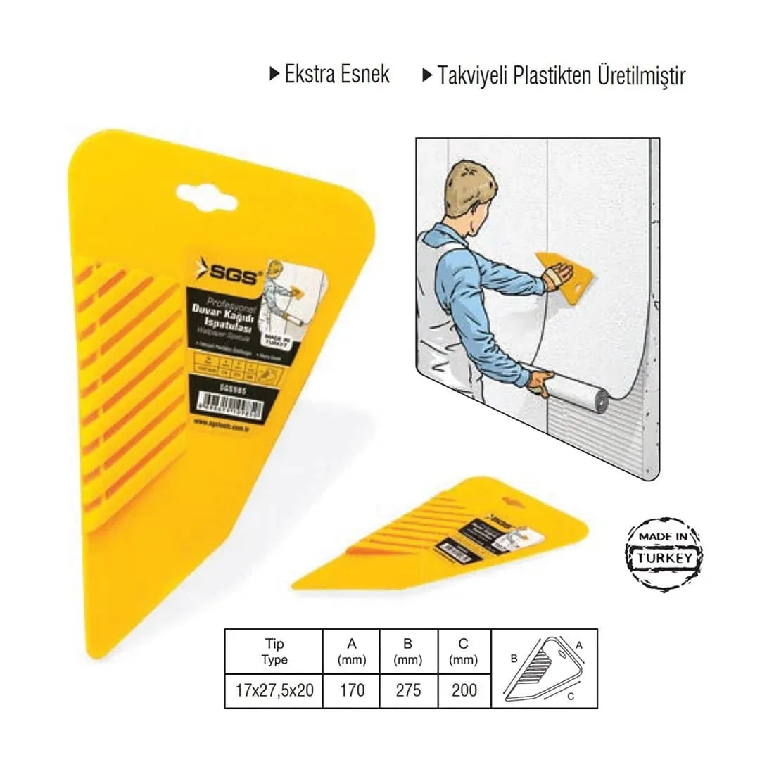 Spatule pour papier peint - 17x20x27.5cm - SQES