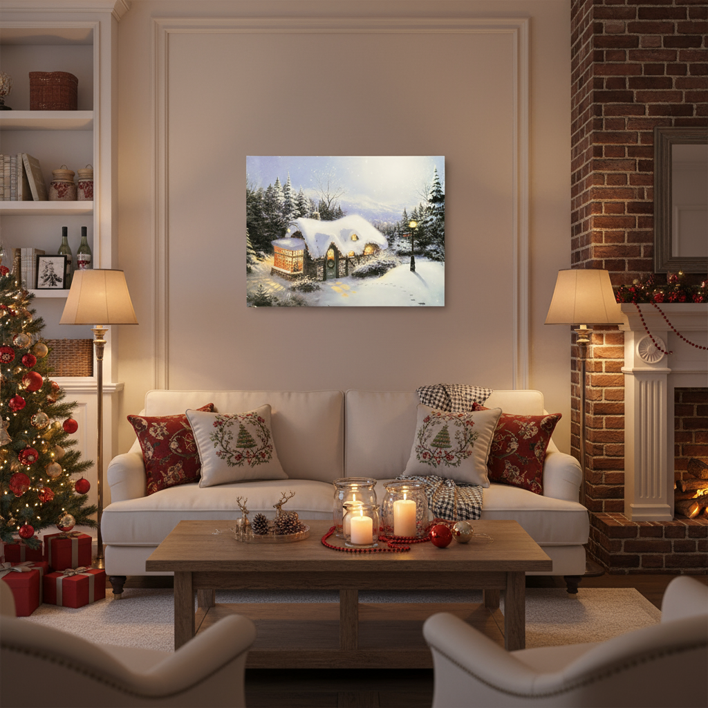 Tableau lumineux Noël en situation