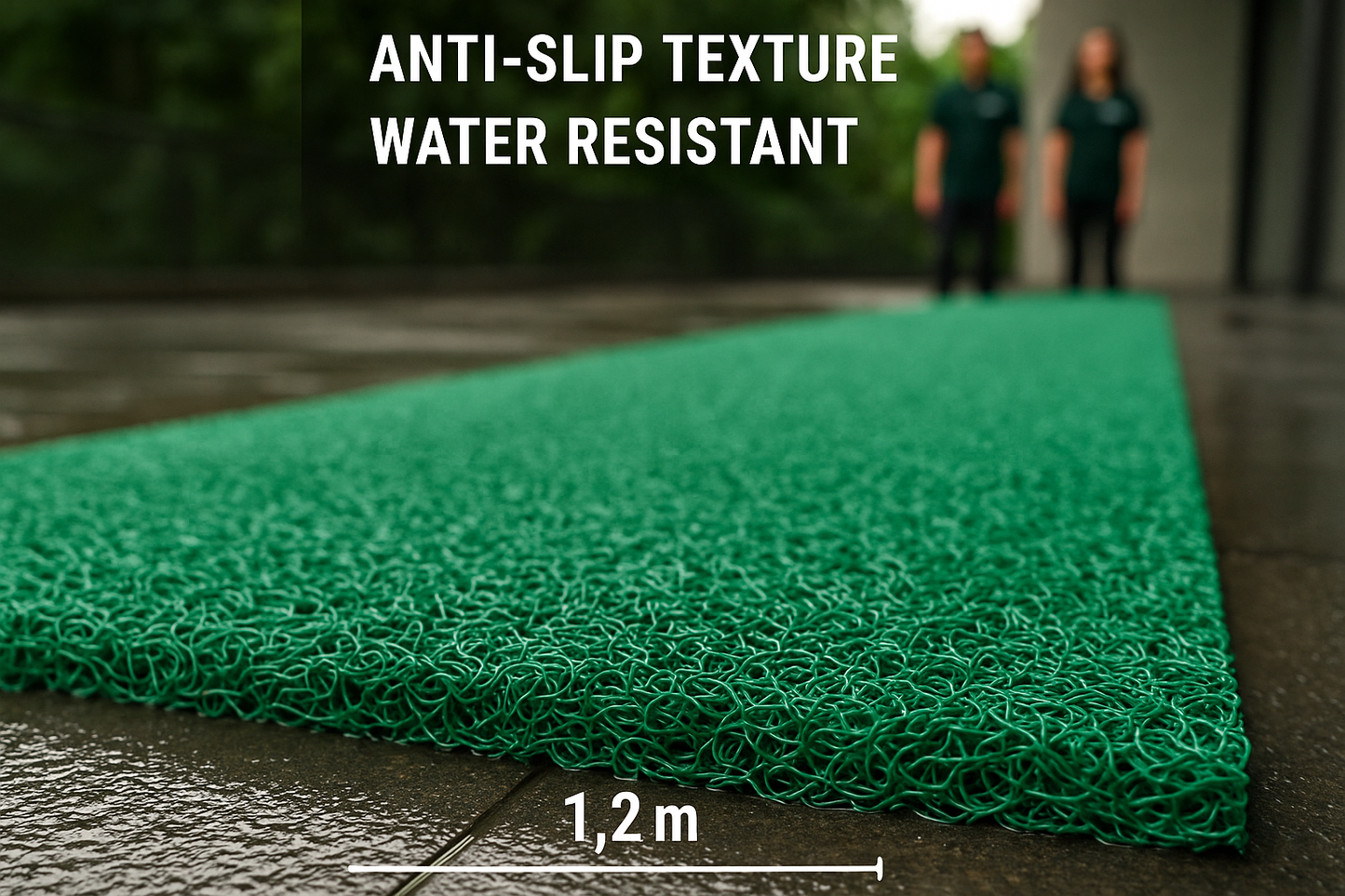 Tapis sur terrasse mouillée - focus produit