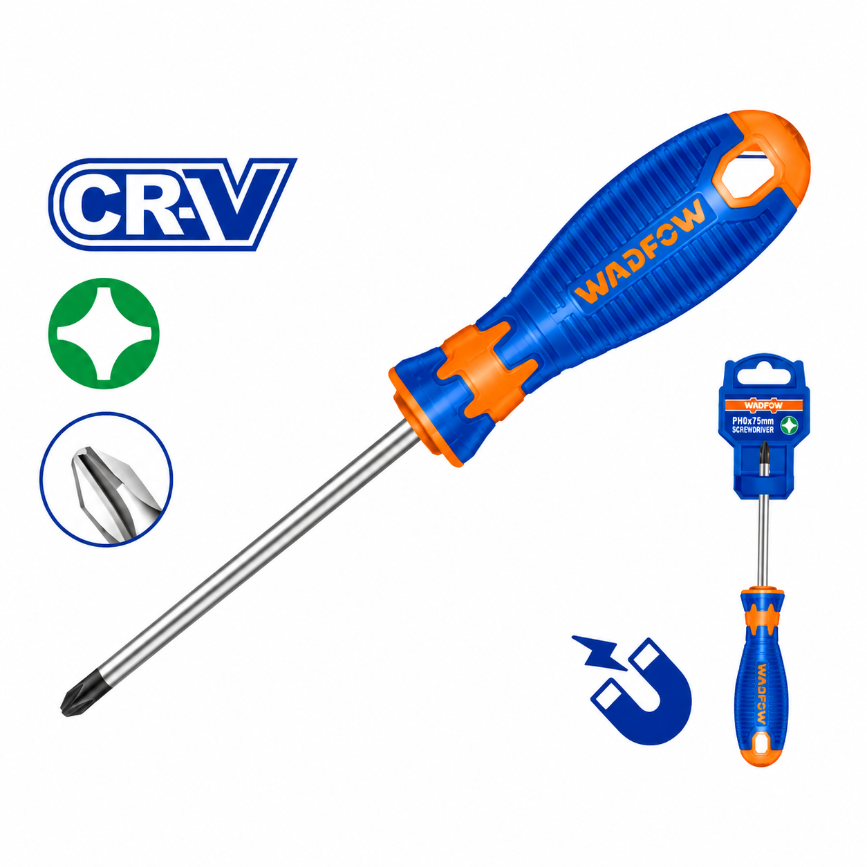 Tournevis Phillips WADFOW WSD2203 PH0 75mm Acier Cr-V Précision Électronique | SQES Tunisie