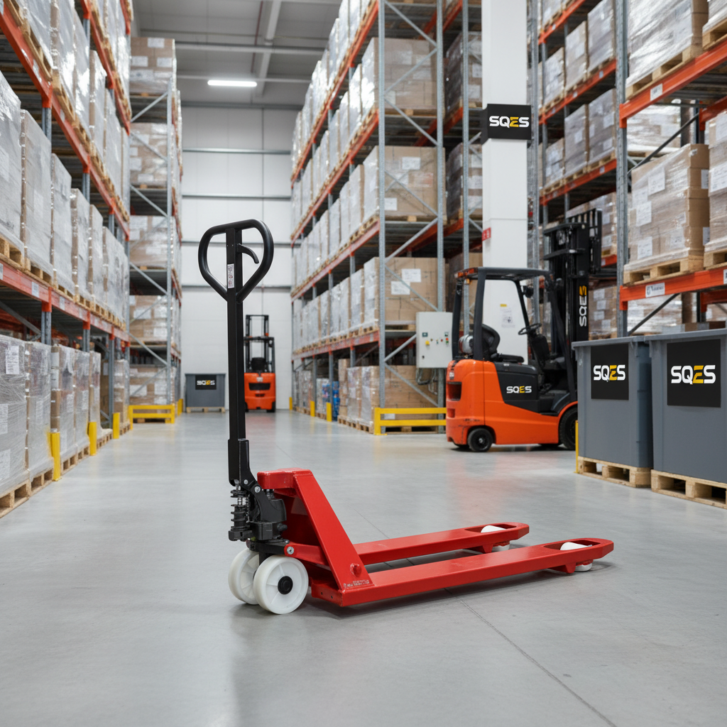 Transpalette en entrepôt moderne