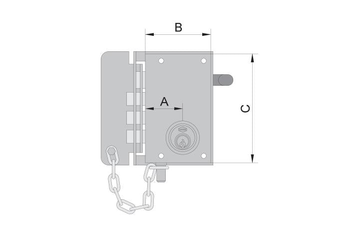 Serrure Haute Sécurité UCEM 4500 - 3 Pistons Apparente - Protection Renforcée