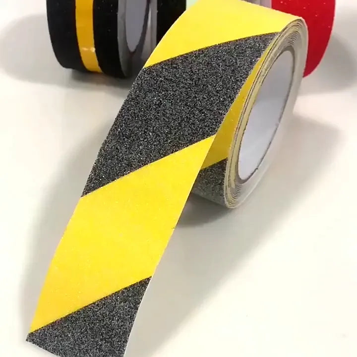 Ruban Antidérapant Adhésif Noir/Jaune – Sécurité Escaliers & Sols - SQES