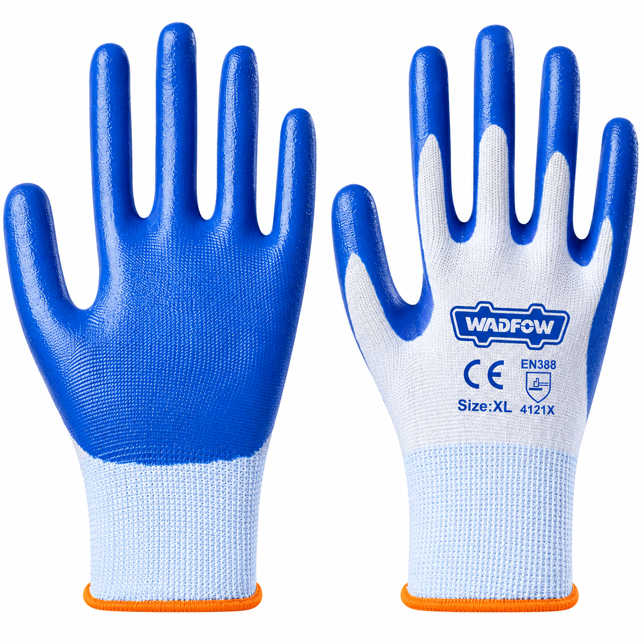 Gant Nitrile XL WADFOW WGV2801 — Protection Chimique Huiles Solvants Sans Latex Mécanique Chantier BTP | SQES Tunisie