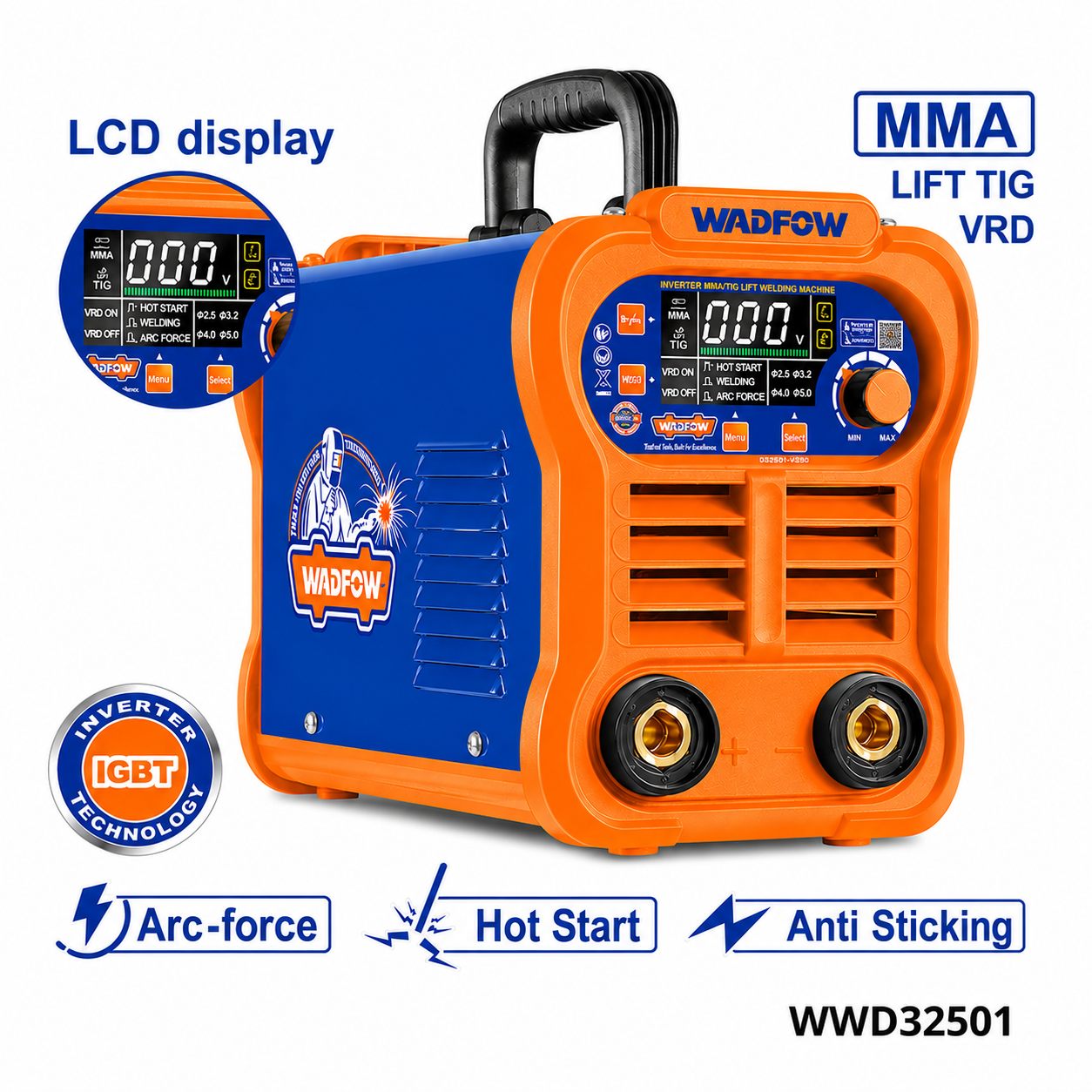 Poste à Souder MMA 250A Ø5mm WADFOW WWD32501 — Soudure Électrode Acier Inox Atelier Chantier BTP | SQES Tunisie