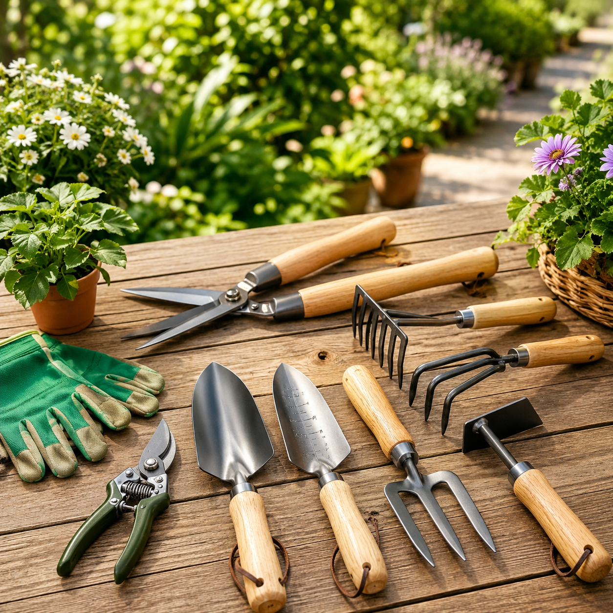 Outils à Main Jardinage — Bêches, Râteaux, Sécateurs, Houes | SQES