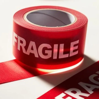 Ruban adhésif imprimé Fragile 50mmx66mt-Rouge BOSS TAPE - SQES