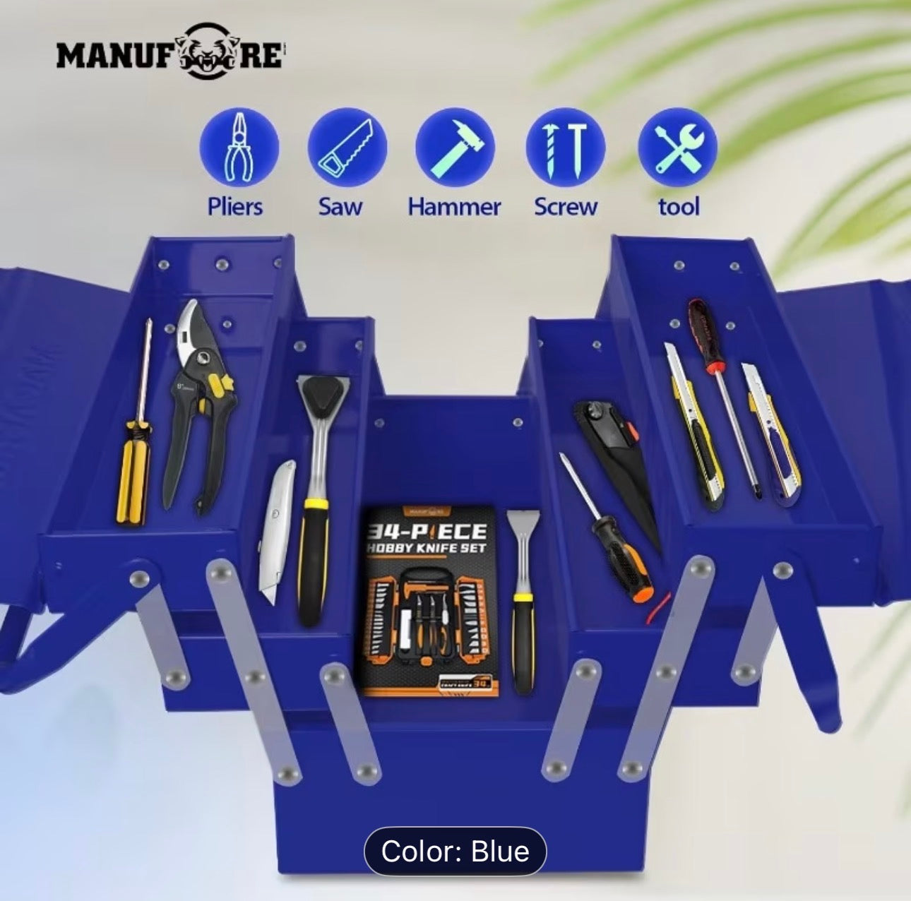 Boîte à Outils 3 Compartiments 450x210x150mm RF7045