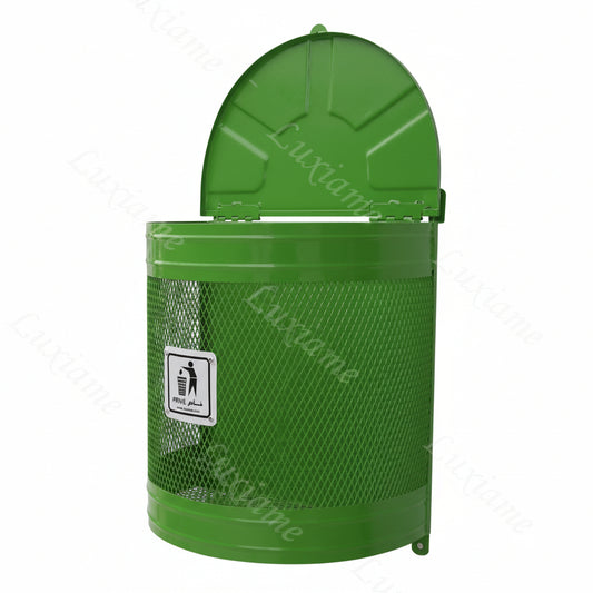 Poubelle murale avec couvercle 55 litres - Poubelle demi rond avec couvercle murale