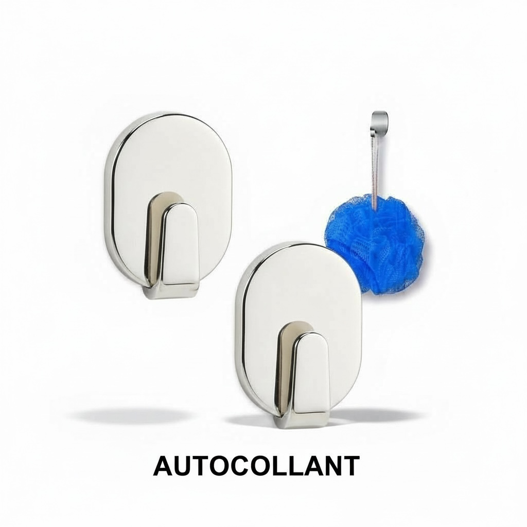 Crochet Mural BOSS TAPE Inox 33mmx44mm (2pcs) – Sans Perçage