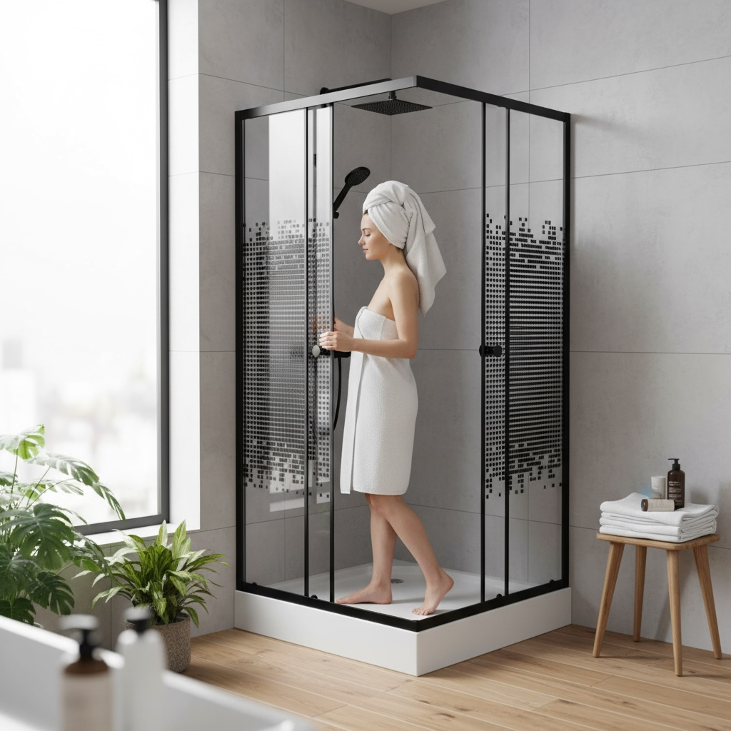 Cabine de douche carré 80/80/190 Noir