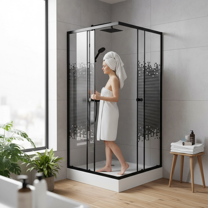 Cabine de douche carré 80/80/190 Noir