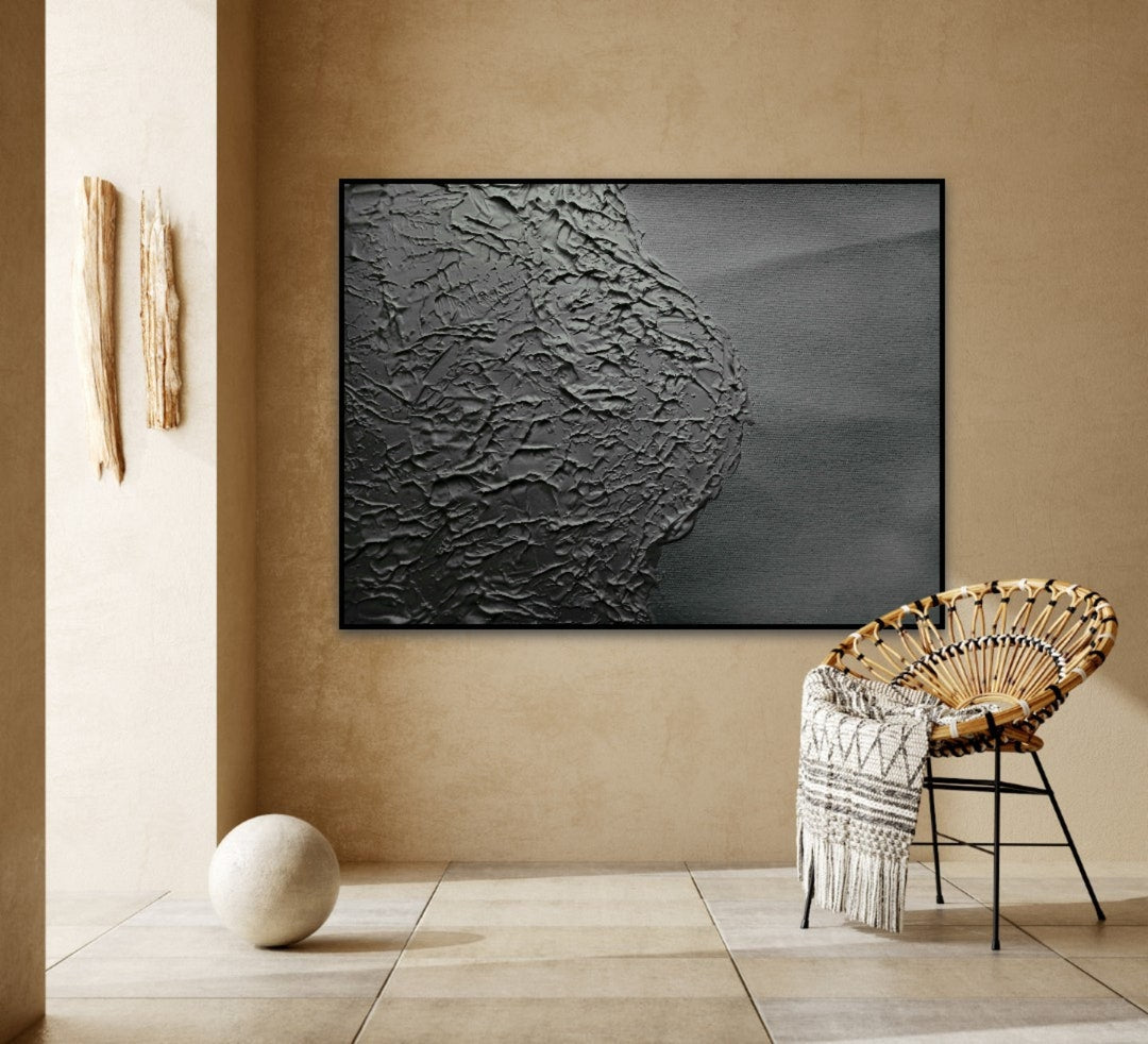 Toile à Peindre Vierge Noire 50×70 cm – Acrylique & Huile