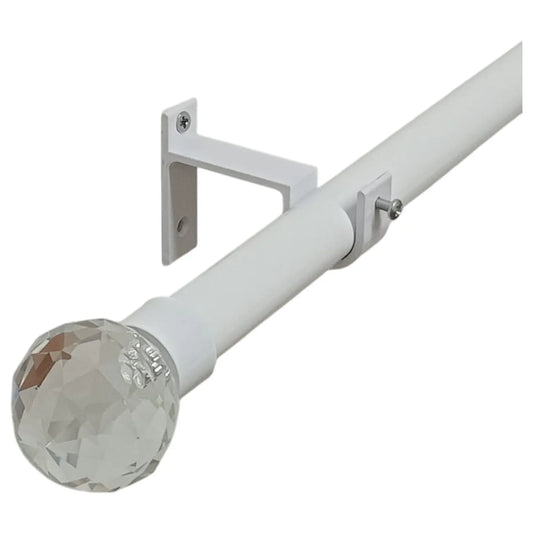 Tringle à rideau avec embouts cristal Blanc - Mhirsi - SQES