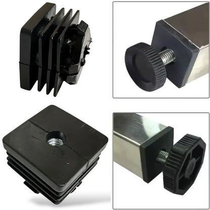 Embout carré a écrou M10 pour Pied de meuble - 20 pcs 40mmx40mm intérieur NOIR - SQES